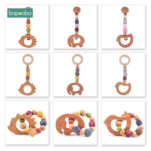 1 шт. детский Прорезыватель для зубов деревянная детская заколка для мобильного телефона силиконовая цепочка для соски из бисера Жевательная силиконовая погремушка для игры в тренажерный зал музыкальная детская игрушка