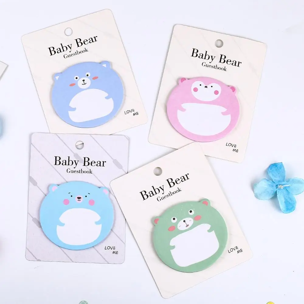 Корейский кавайный милый медвежонок аниме блокнот школьный с клейкой записью