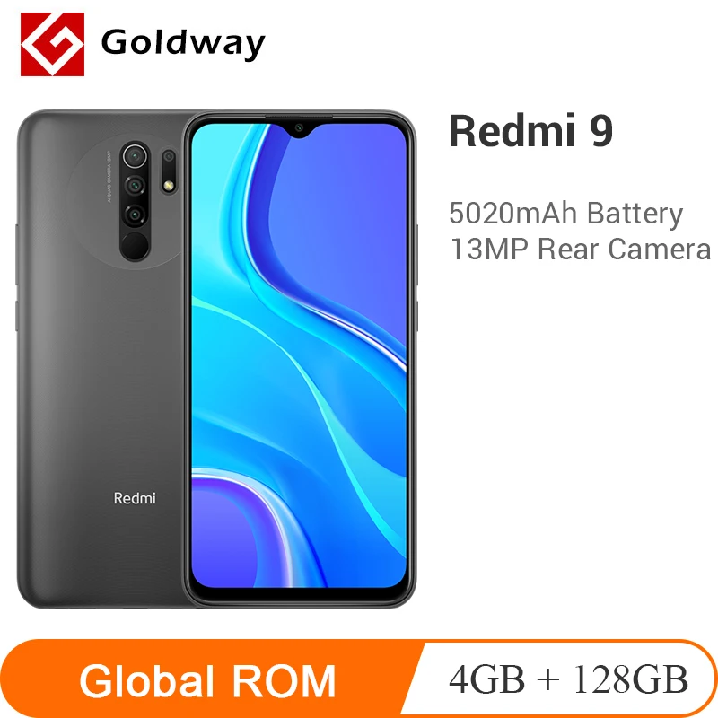 Глобальная прошивка Xiaomi Redmi 9 4 Гб ОЗУ 128 ГБ ПЗУ Мобильный телефон Helio G80 8-ядерный