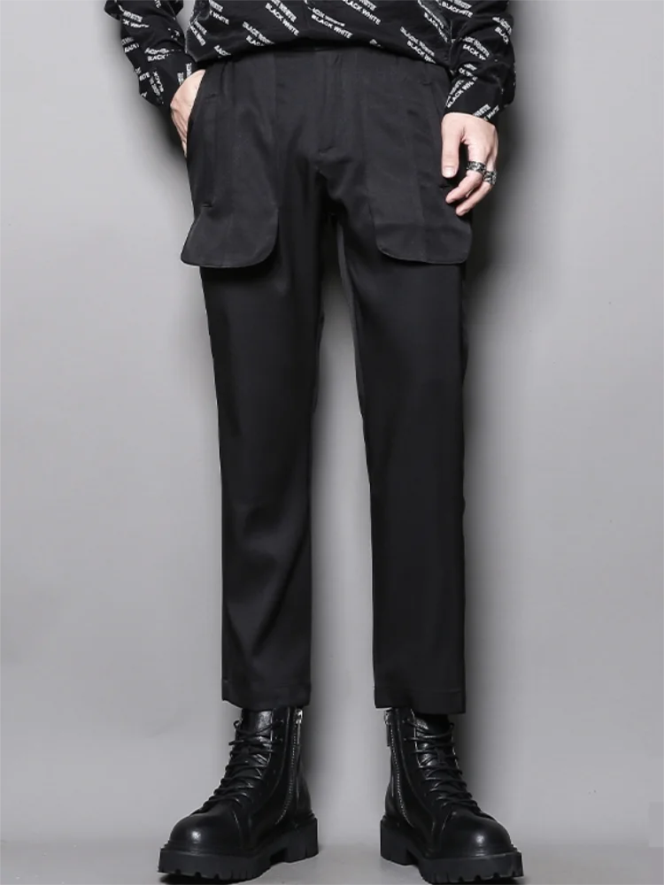 Men's Straight Pants Casual Pants Spring And Autumn New Dark Pocket Design Slim Young Fashion Trend Suit Pants