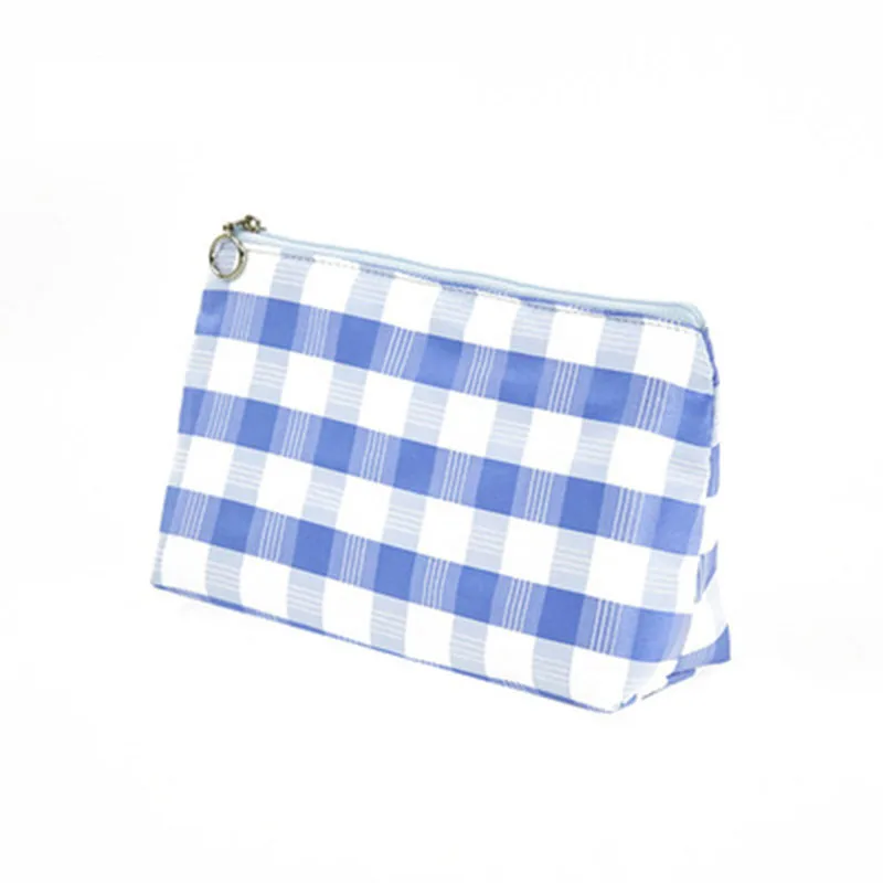 

Простой клатч большой емкости на молнии портативный многофункциональный плед ткань косметичка для женщин JT220024