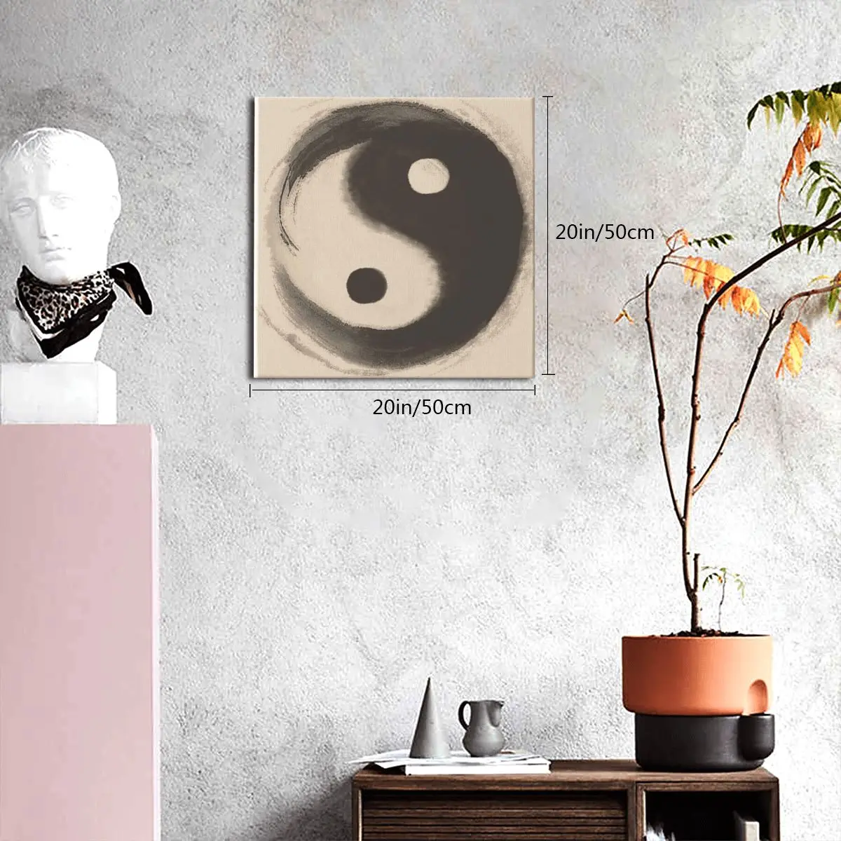 

Watercolor Ying Yang Canvas Print Wall Art Painting Modern Picture Living Room Decoration