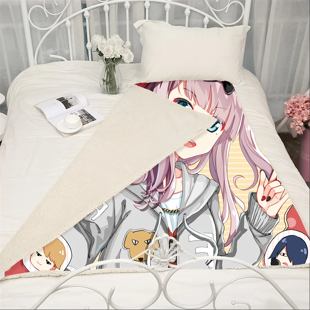 

CLOOCL Anime Kaguya Sama Love Is War 3D Printed Blanket Sofa Travel Throw Blankets Teens Women Bedding Plush Quilt