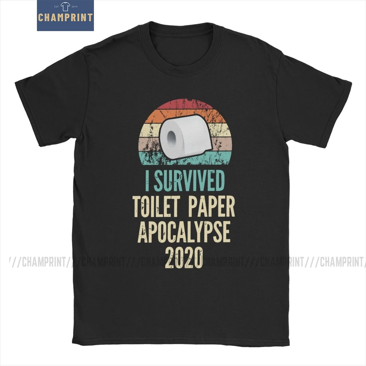 Я пережил туалетная бумага Apocalypse 2020 Футболка Мужская хлопковая футболка Sarcastic