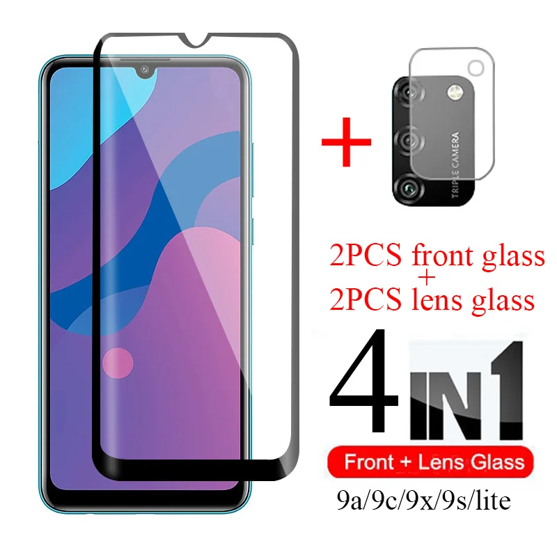 4 в 1 закаленное стекло для Huawei Honor 9C 9A 9S 9X Lite Pro Защитное объектива камеры задняя