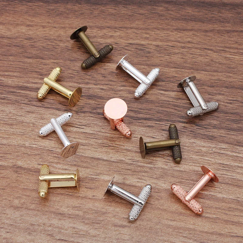 Пустые запонки основы фурнитура сделай сам плоские круглые клеевые накладки Whorl