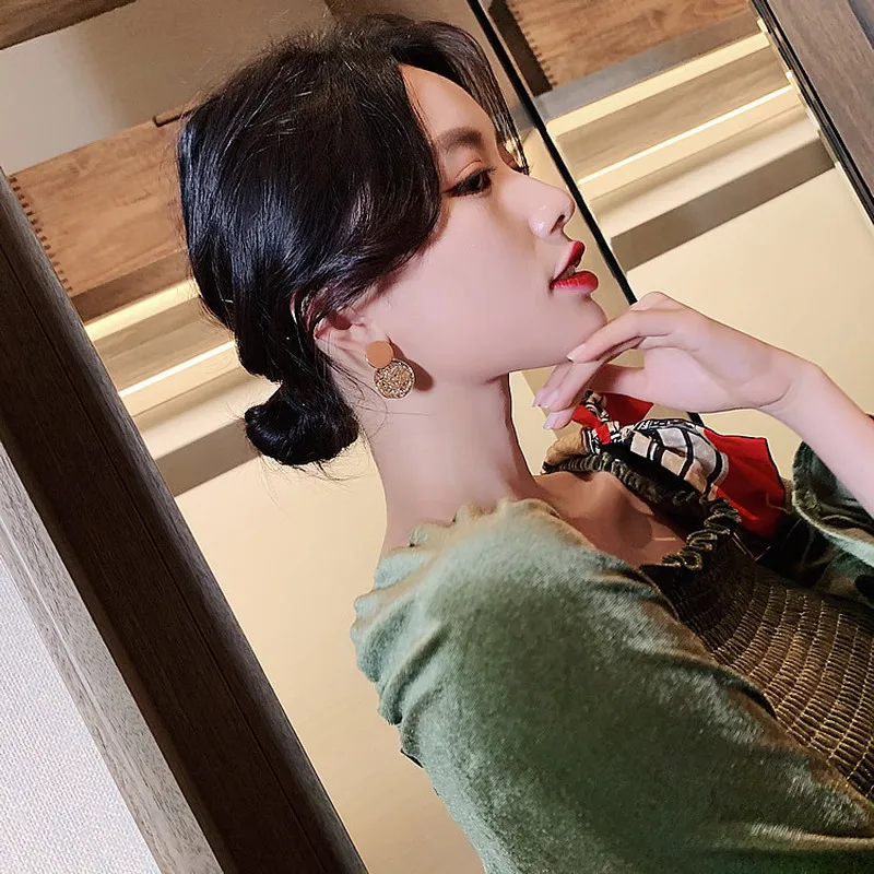 Серьги-подвески в винтажном стиле женские висячие ювелирные украшения круглых