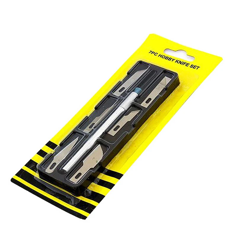 

Non-Slip Metal Scalpel Knife Tools Kit Cutter Engraving Craft knives + 6pcs Blades Mobile Phone PCB DIY Repair Hand Tools