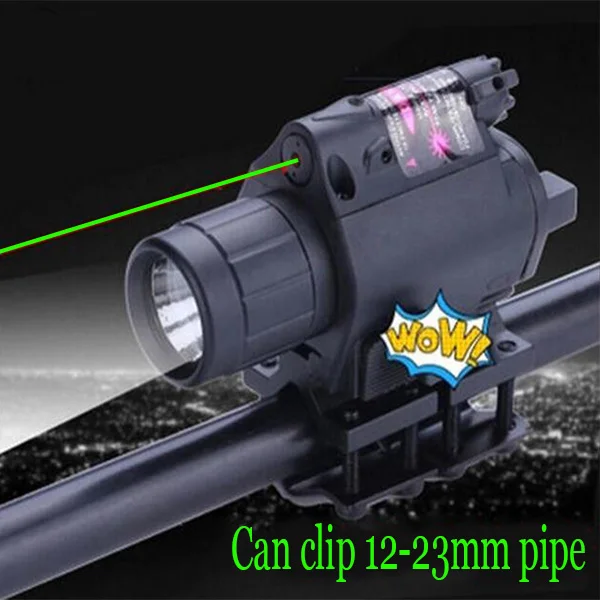 Green light pipe 2 в 1 инфракрасный тактический фонарь для охотничьего ружья тактический прицел точный aseismatic подходит для 20 мм направляющих и труб - Цвет: Green light pipe