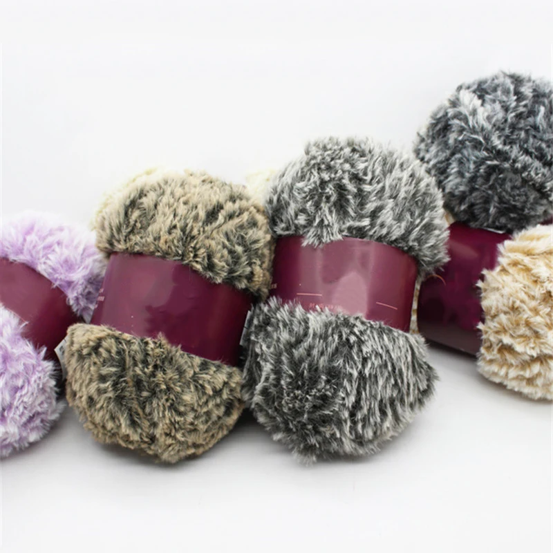 1 шт. 100 г норки флис пряжа для вязания крючком свитер шарф многоцветный мягкий