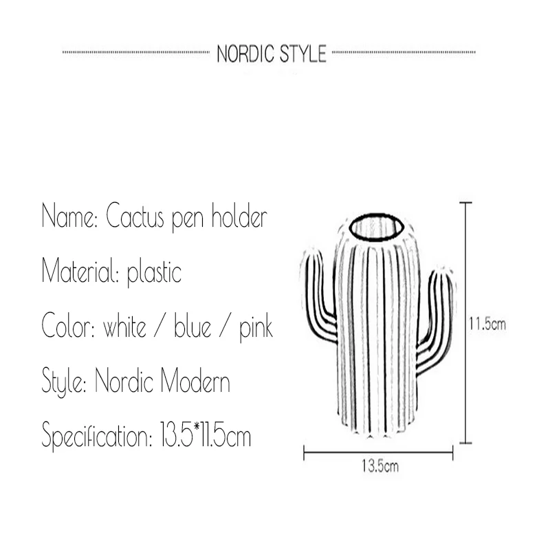 Кактус формы Канцтовары ведро для хранения Макияж Кисти держатель Настольная