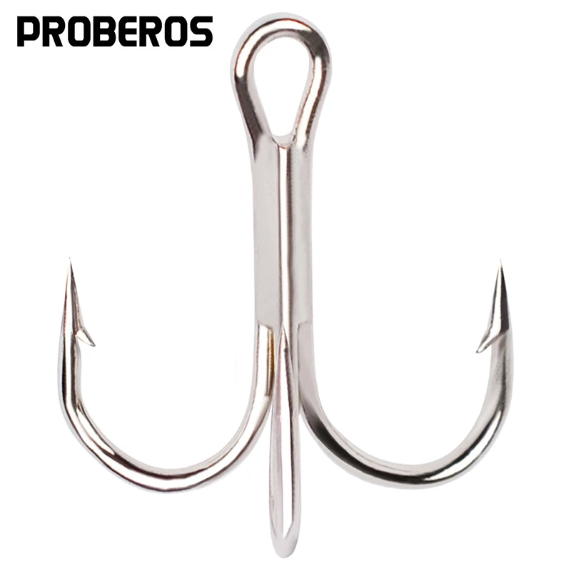 

500 шт., тройной рыболовный крючок из белого никеля, 2/4/6/8/10 #