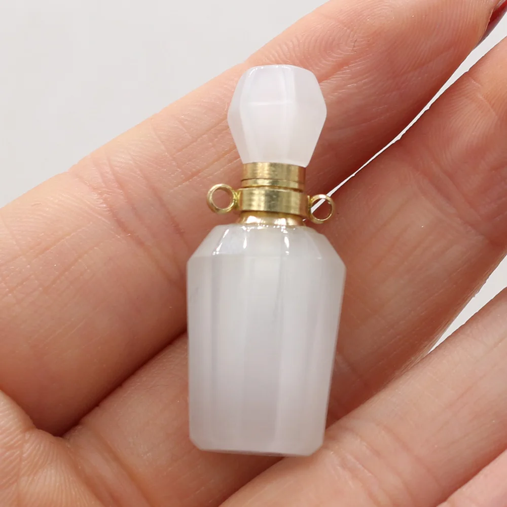 

Natural Gems Perfume Bottle Essential Oil Diffuser Amethysts Rose Quartzs Pendants for Trending Jewelry Making Necklace Crafts