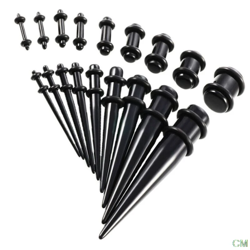 

Lot36Pcs Ear Taper Stretcher Expander Gauge Kit Ear Tunnel Plugs Set Ear Piercing Starter Kit Body Jewelry 14 Colors For Choose