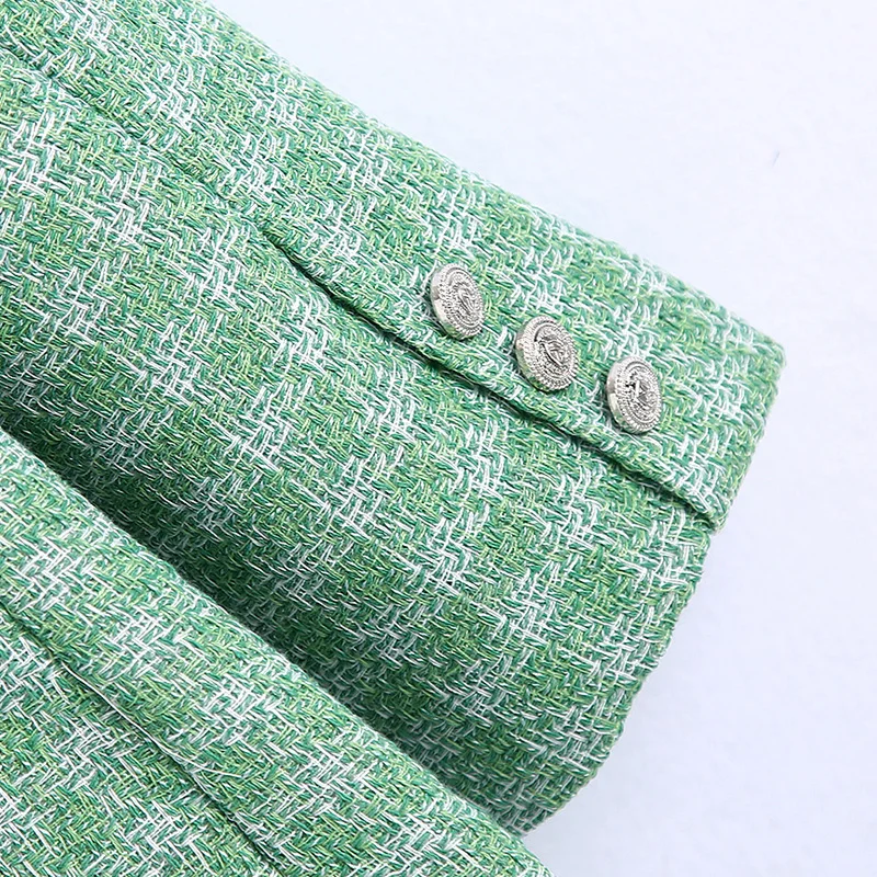 Женский блейзер с длинным рукавом Adherebling Za голубой Блейзер на пуговицах длинными