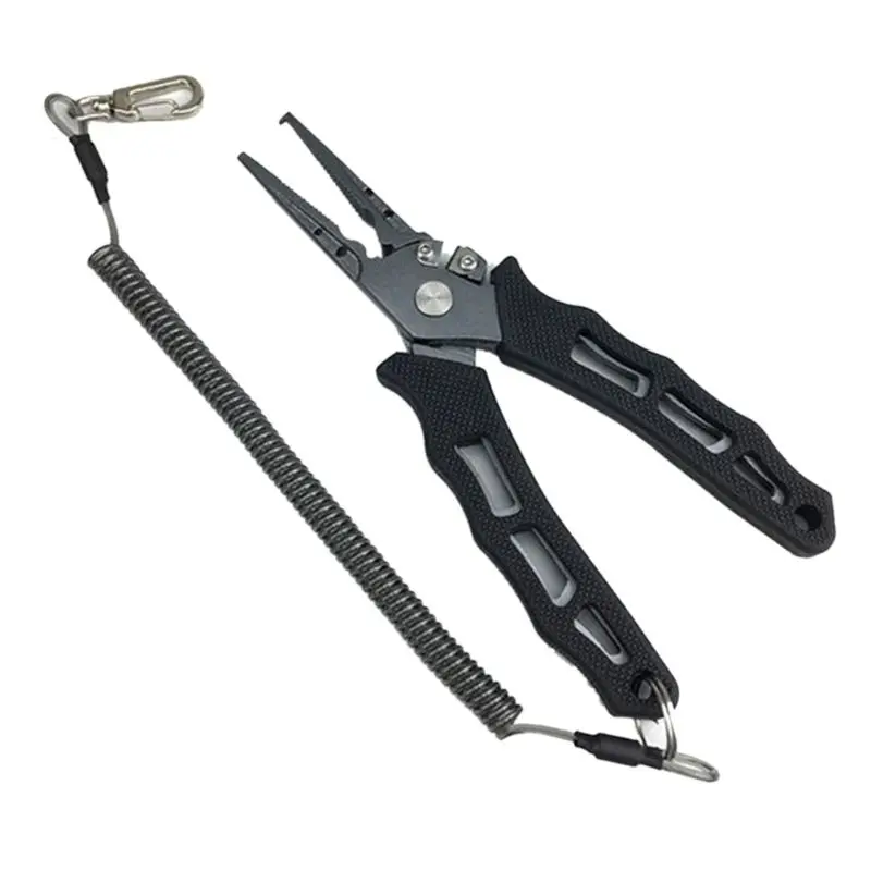 

Stainless Steel Side Mouth Fish Pliers Multi-function Tongs Cut Fishing Line Open Ring Fishing Gear W8EE