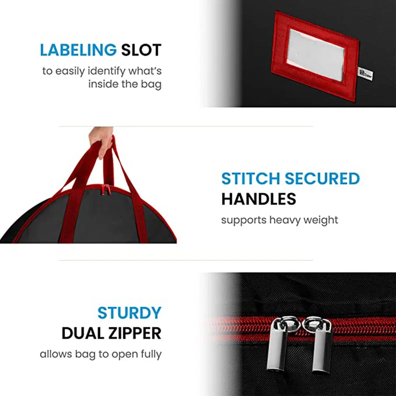 Bolsa de almacenamiento de corona de &aacute;rbol de Navidad plegable, bolsa grande y peque&ntilde;a para el hogar, funda protectora impermeable-2