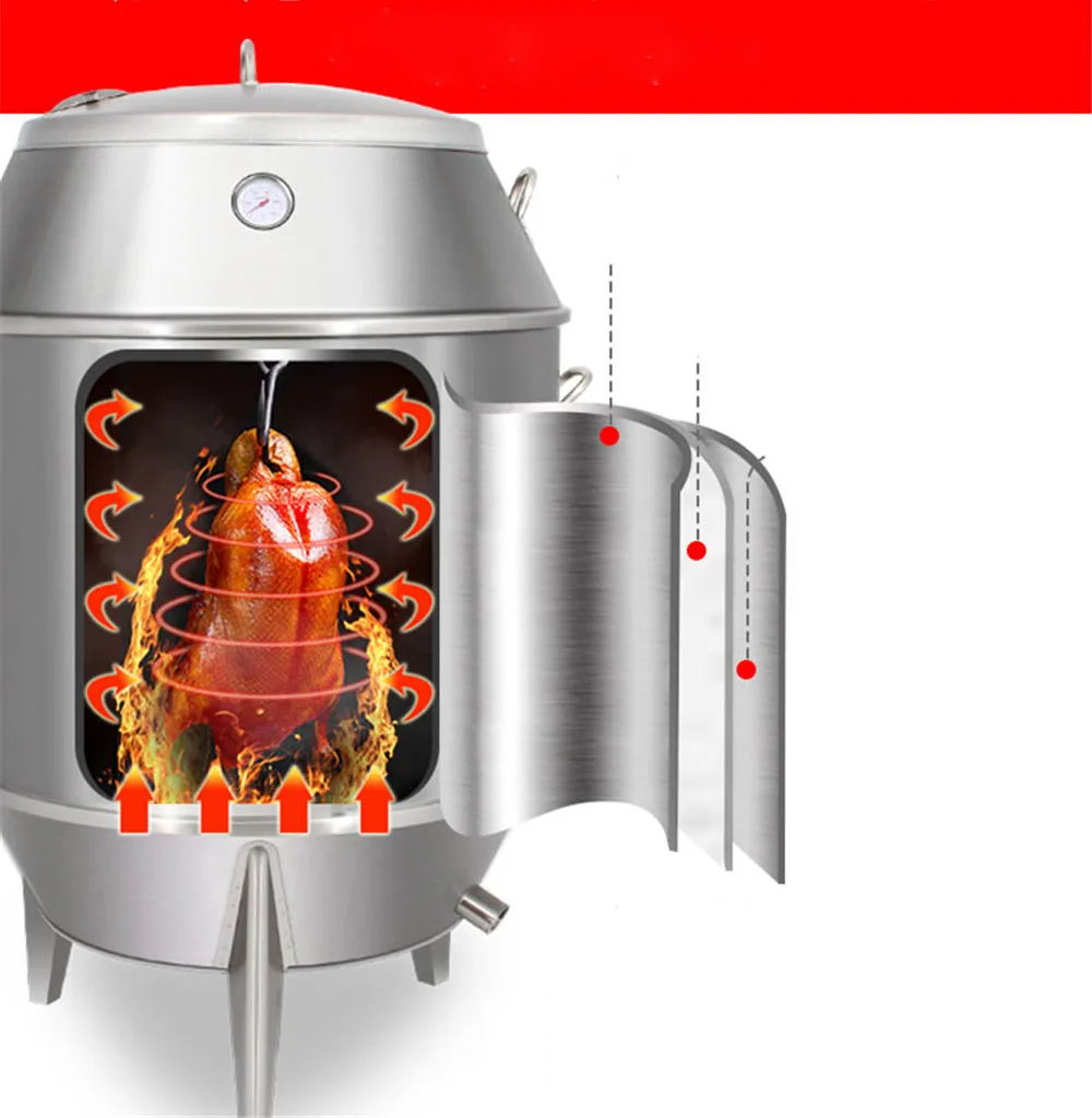 80 см/90 см зеркальный древесный уголь коммерческая стальная печь для обжарки мяса