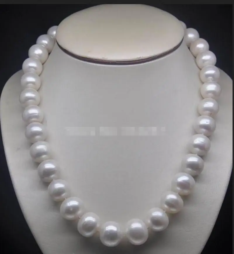 Ожерелье из 18-дюймового натурального огромного белого жемчуга класса АА 11-12 мм |