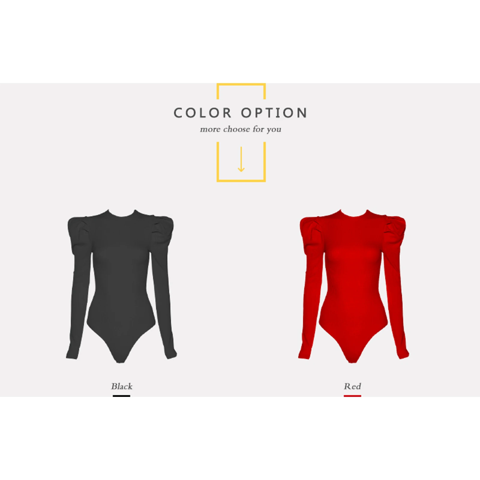 

Women Basic Bodysuits Long Puff Sleeve Solid Color Rib Knit Round Neck One-Piece Leotard Slim Playsuit Tops Spring Fall