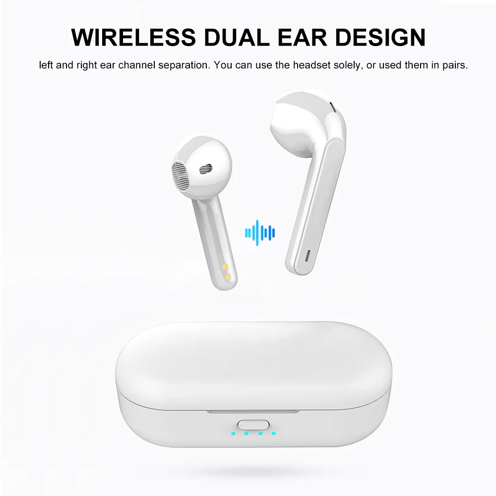 Беспроводные наушники Eaburds Freebuds с микрофоном super bass Bluetooth 5 0 зарядным чехлом для