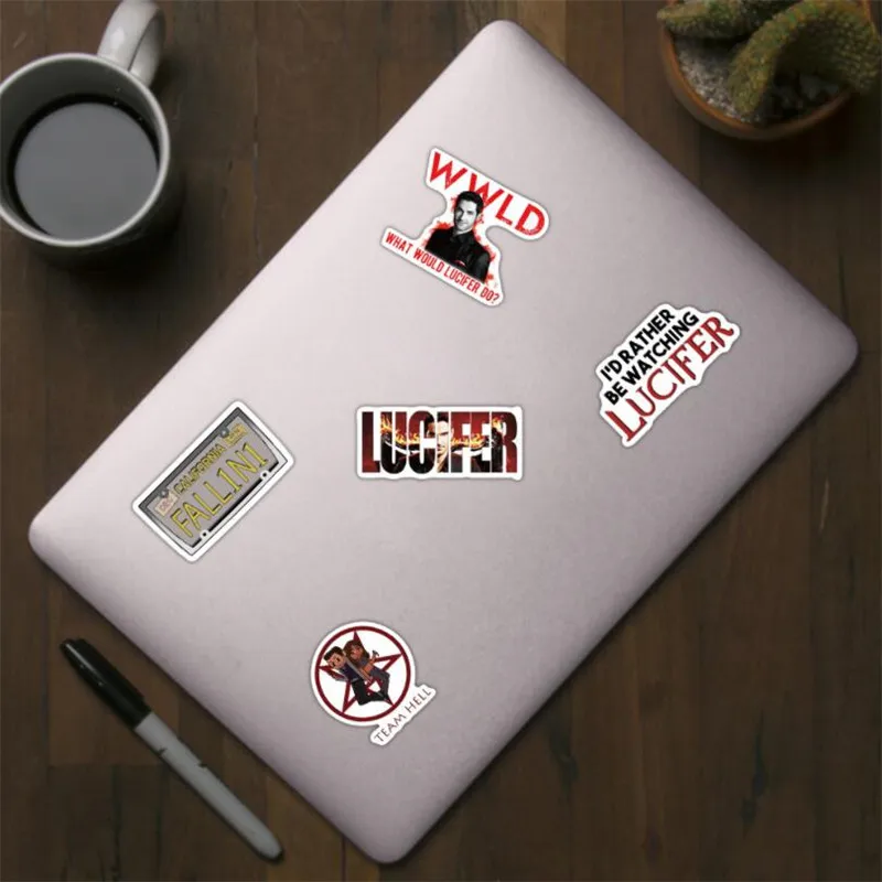 10/30/50PCS New American TV Series Lucifer Cartoon Graffiti Decoration Suitcase Skateboard Waterproof Stickers Wholesale Toys - купить по