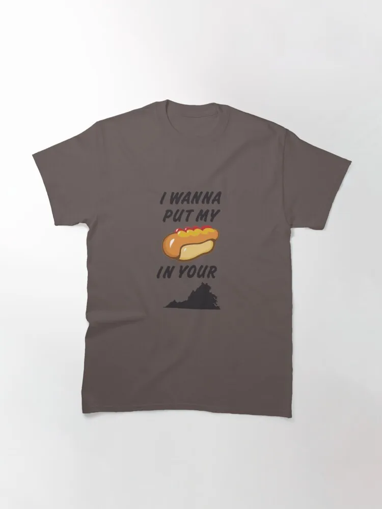 

Tops T Shirt Women eating hot dog shirt Classic T-Shirt