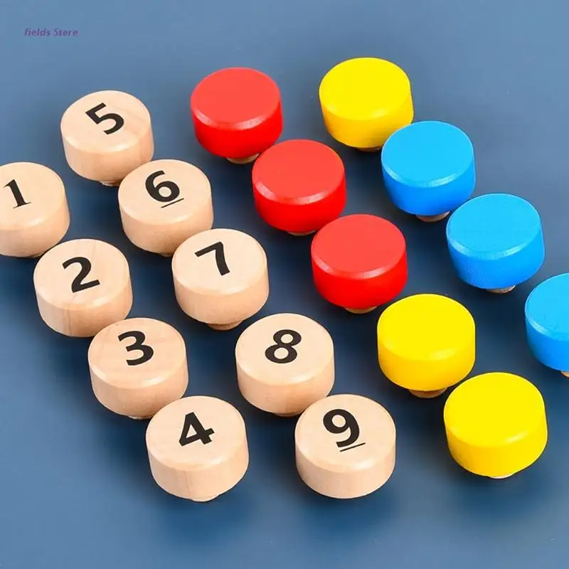 

XX9E Montessori Educational Number Screwing Toy Assembling Board Color Match Game
