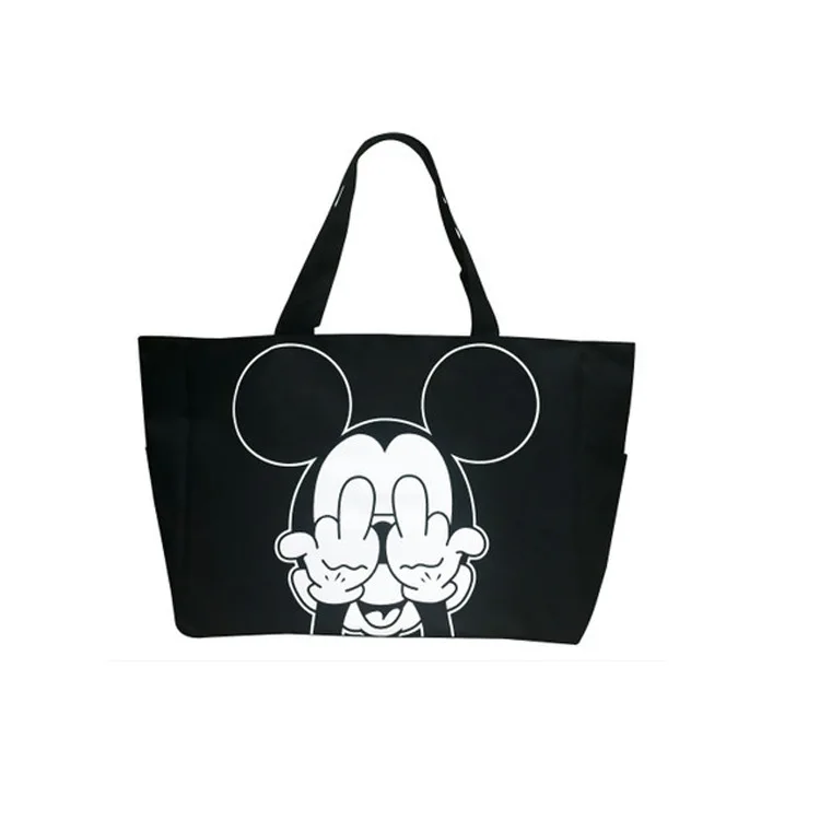 Диснеевский Микки Сумка из узорчатой ткани Минни Маус мультфильм женская сумка