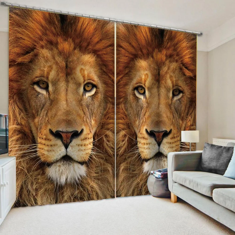 

Modern Home Decoration Blackout 3D Curtain stereoscopic lifelike Brown animal curtains personality curtains