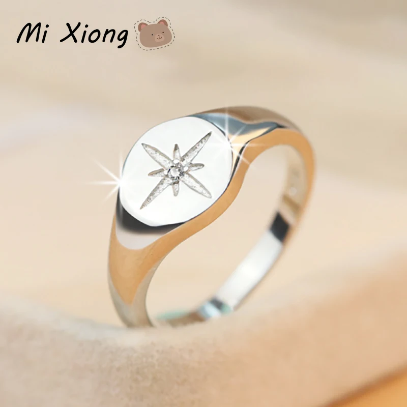 

Mi Xiong s925 sterling silver original Polaris diamond ring unique craftsmanship noble charm ladies anniversary brand jewelry