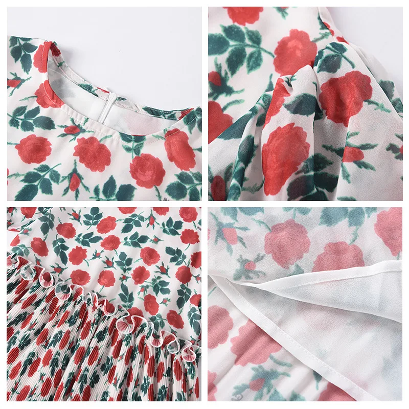 

2021 New College Style Summer Women's Floral Puff Sleeve Dress Women