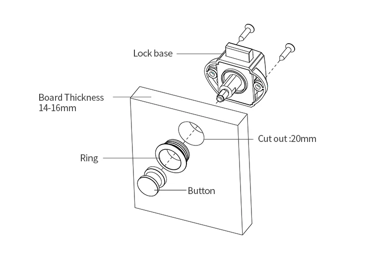 20 мм Большой кнопочный замок для кемпера автомобильный RV караван лодка мотор