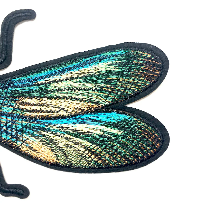 1 шт. Большая красивая вышитая аппликация в виде стрекозы нашивки для утюга