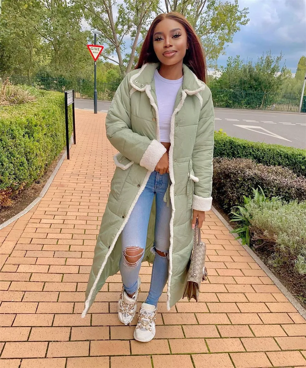 Длинная свободная куртка-пуховик Wjustforu зимняя одежда женский пуховик модное