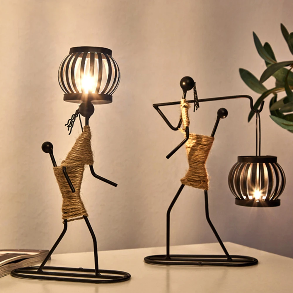 Vintage Candle Holders Home Decoration Metal People Model Candelabros Decorative Creative Candlestick Party Wedding Centerpieces | Дом и сад