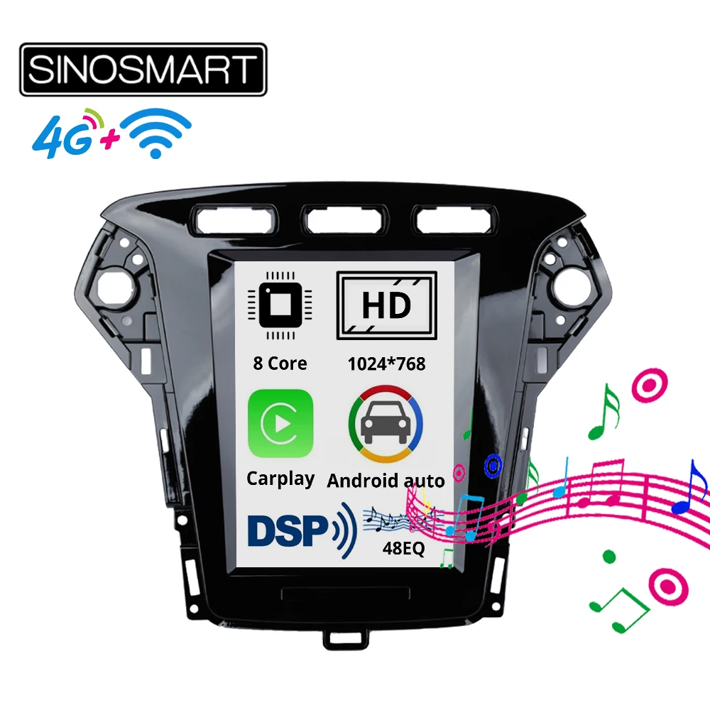 Sinosmart 9 7 ''Tesla style 2 Din вертикальный HD экран 8 ядер 48EQ Автомобильный навигатор GPS