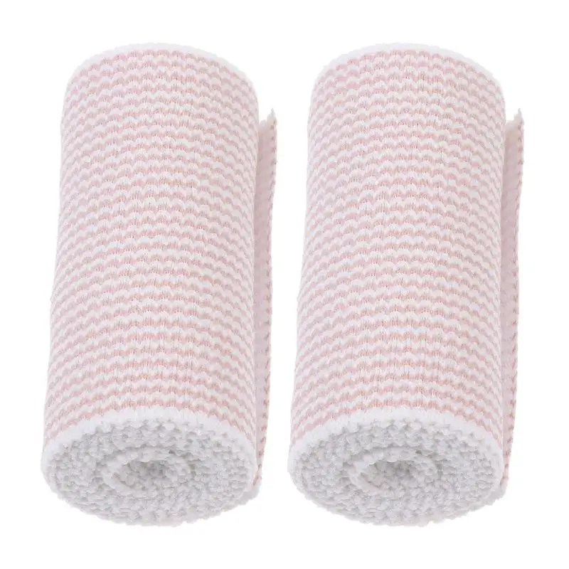 

2pcs Striped Hook and Loop Fasteners Bandages Elastic High Elastic Bandages