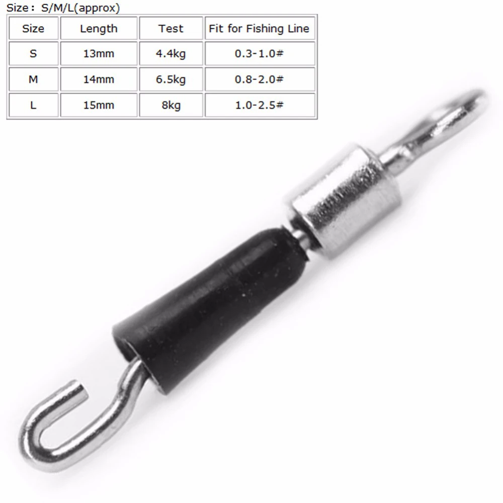 Swivels Fishing Line Quick Link Accessories Solid Rings Rolling Hook Fast Connector Bearing Swivel | Спорт и развлечения