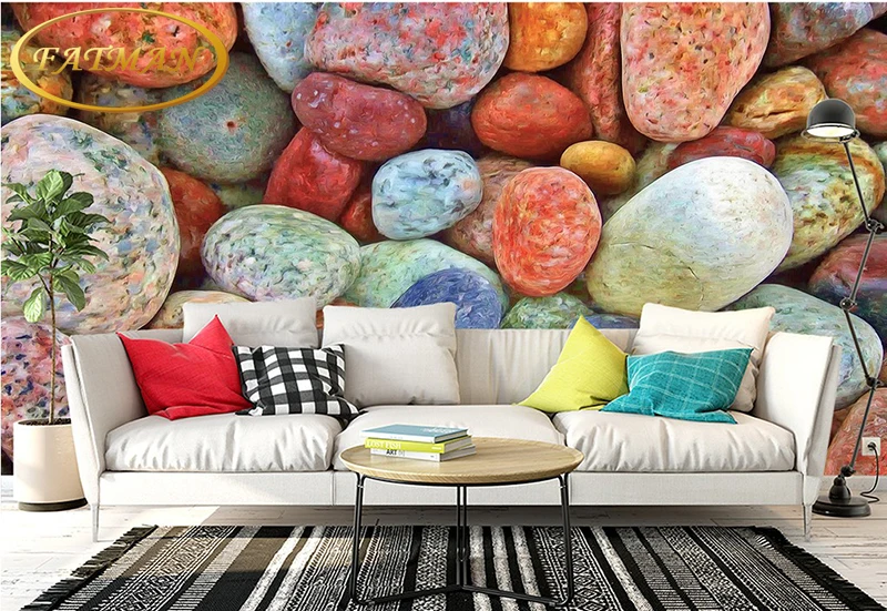 

Dropshipping Custom Photo Wallpaper HD Mediterranean Small Stone Colorful Nature Wallpaper Mural Bedroom Wallper Mural