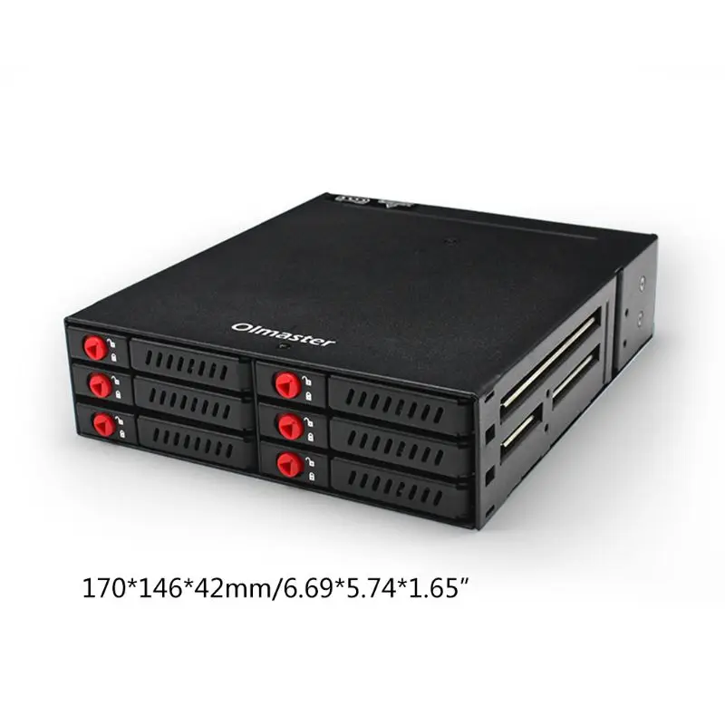 

MR-6601 6 Bay Hard Disk Enclosure Rack Data Storage for 2.5Inch SATA SSD HDD Home Backup Computer Case Cover