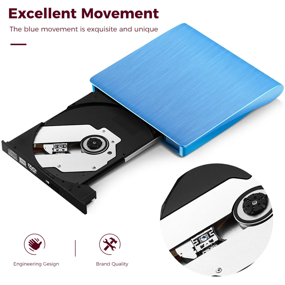 KuWFi Внешний USB 3 0 диск CD RW DVD ROM горелки dvd плеер Портативный компакт дисков