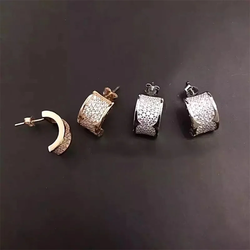 

Fashion Original Brand Charm 100%925 Sterling Silver Earrings For Women Gift Jewelry