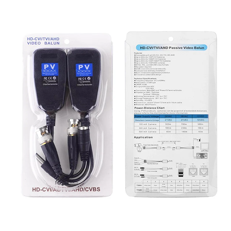 1CH Пассивный Balun RJ45 CCTV Video трансивер источник питания для HDCVI HDTVI AHD аналоговая
