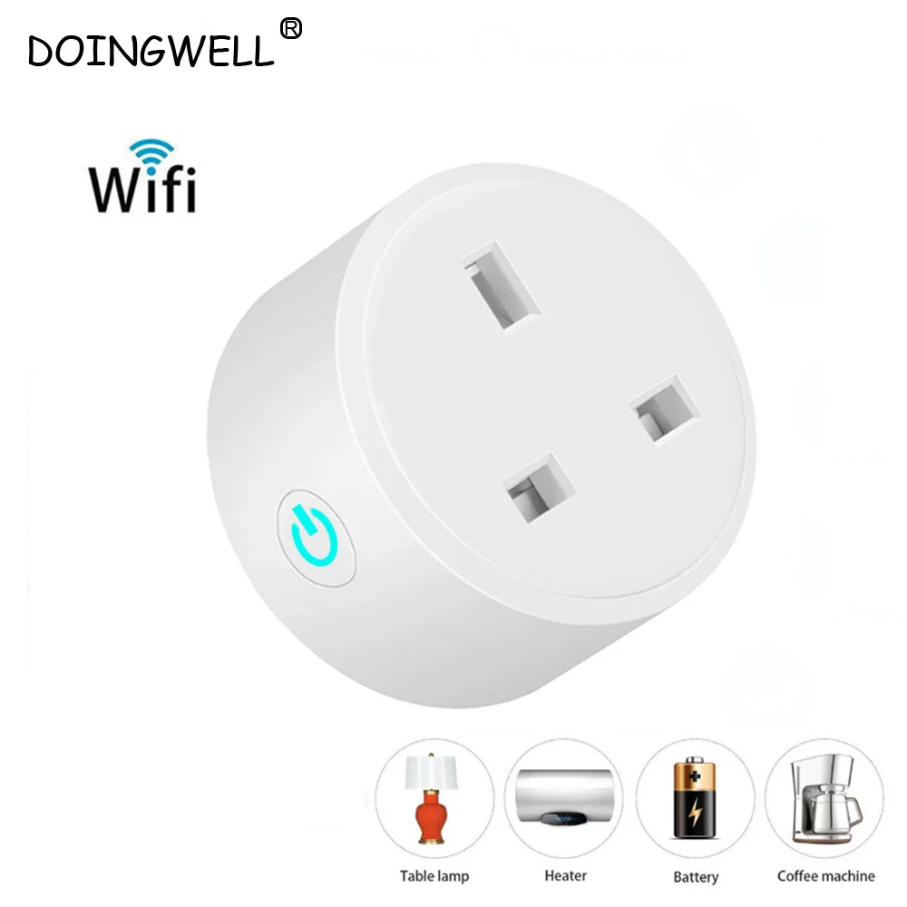 

DOINGWELL Smart WiFi Plug UK Remote Control Mini Socket 10a 220v Standard Home Electrical Wireless Tuya App