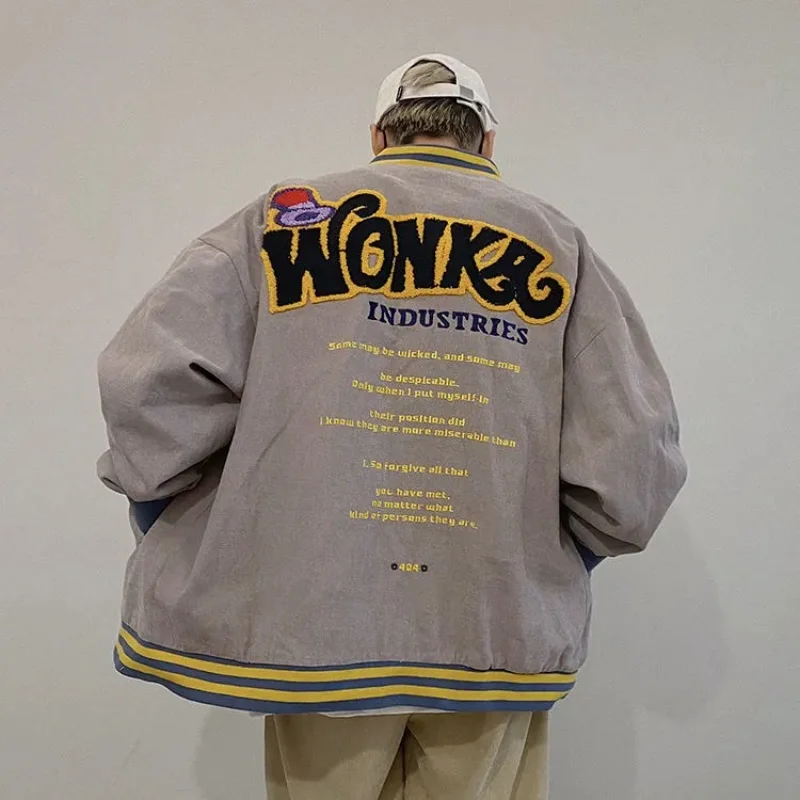 

2021 Spring New Flocking Letters Baseball Uniform Jacket Men Women Handsome Trend All-match Preppy Style Street Trend Tops Ins