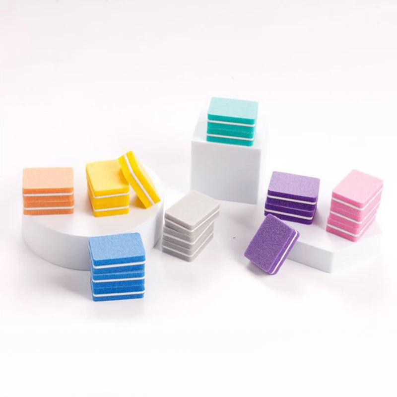 

20pcs Mini Sponge Nail File Blocks Colorful Sandpaper Polishing Sanding Buffer Strips Double-sided Manicure Tools Set HOT