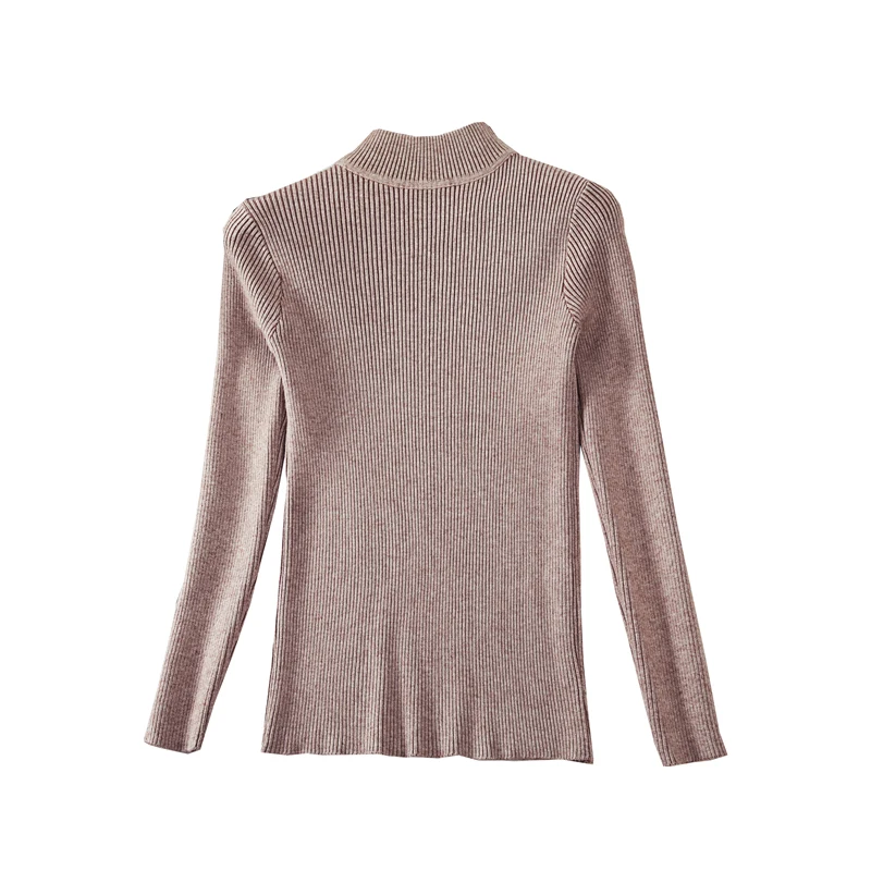 Женский однотонный Повседневный свитер с длинным рукавом вязаный пуловер