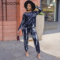 tie dye tracksuit women two piece set autumn clothes pullover long sleeve t shirt and pants suit clubwear female casual outfits