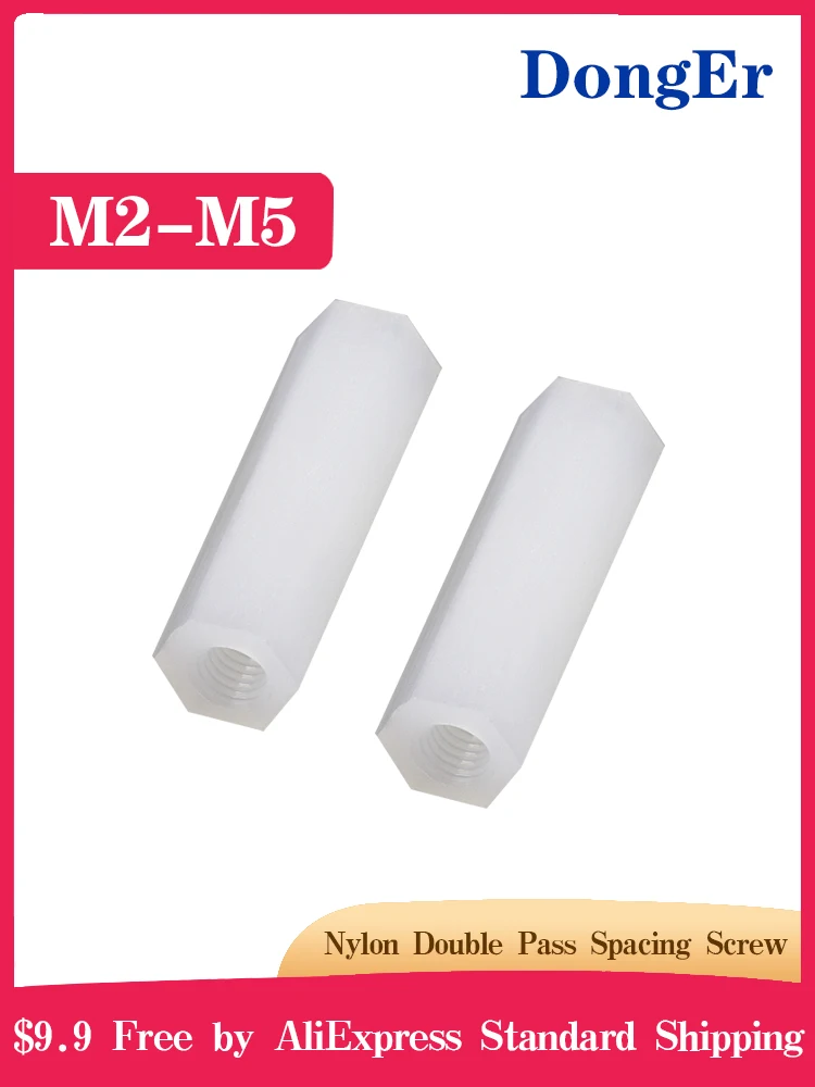 Spacing Screw [M2 M2.5 M3 M4 M5] Nylon Hex Standoff Spacer Column Flat Head Double Pass Plastic NL04 | Обустройство дома